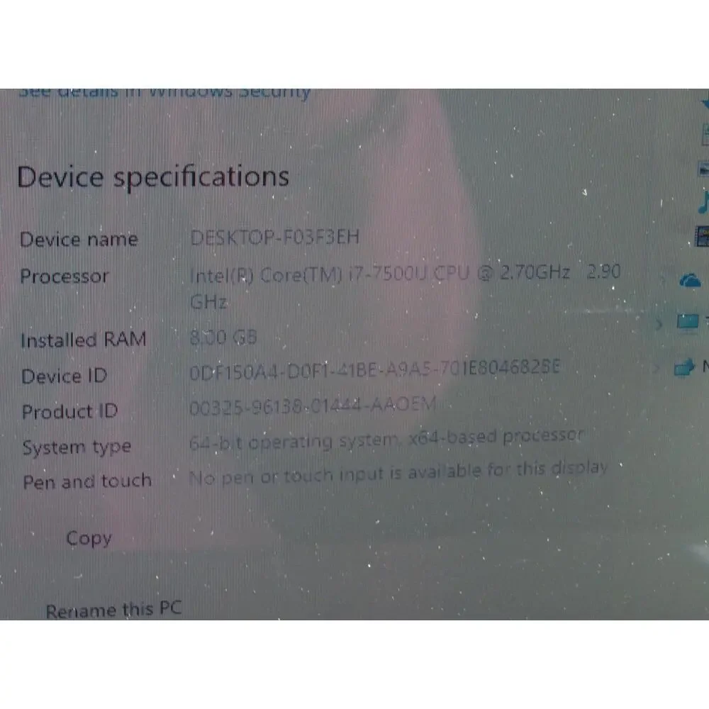 Dell Inspiron P66F Laptop - Intel i5 Gen 7 - 8GB RAM - 237GB HDD - Windows 10